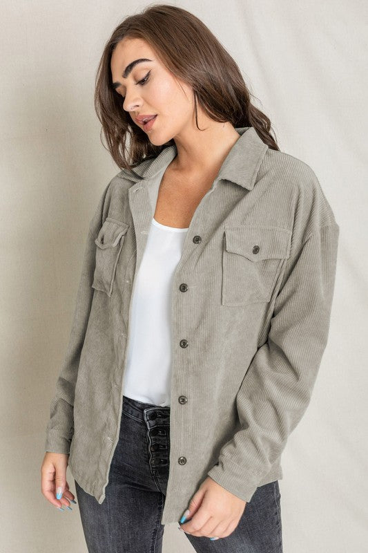 Lux Boutique Girls Day Corduroy Boyfriend Oversize Jacket