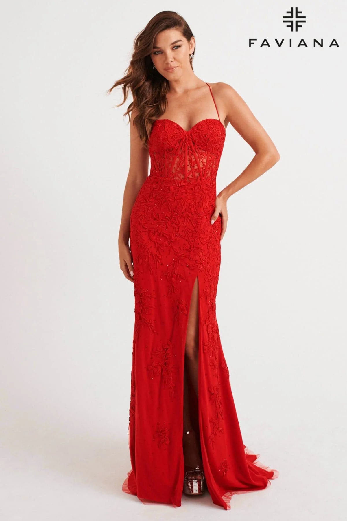 Red Faviana Prom 11054