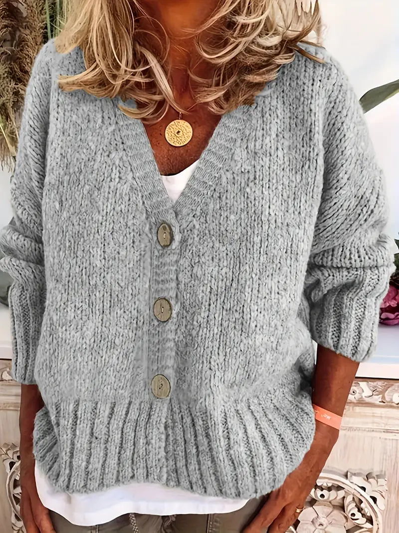 Grey button outlet up cardigan