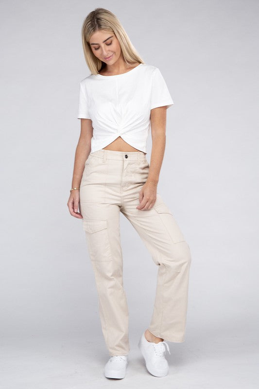 Khaki Cargo Pants with Pockets