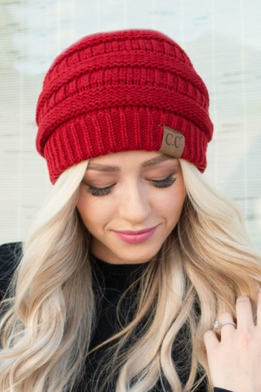 CC Brand Slouchy Cable Knit Beanie Hat