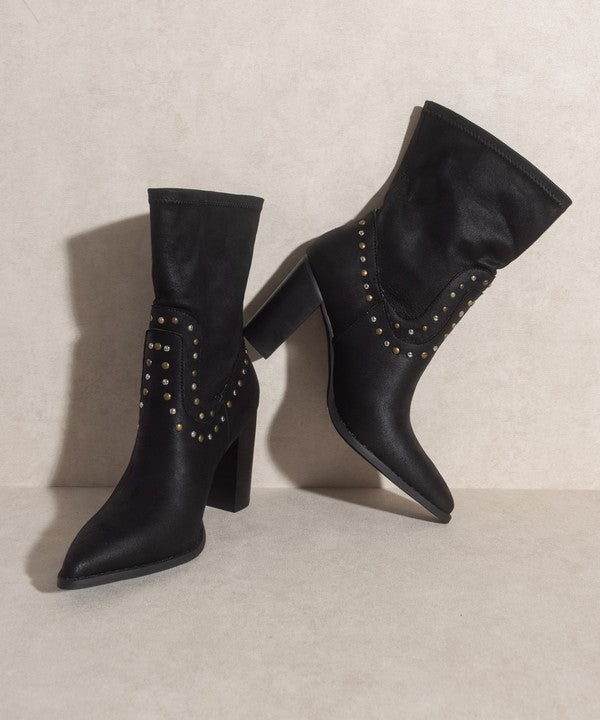 Black Paris Studded Boots