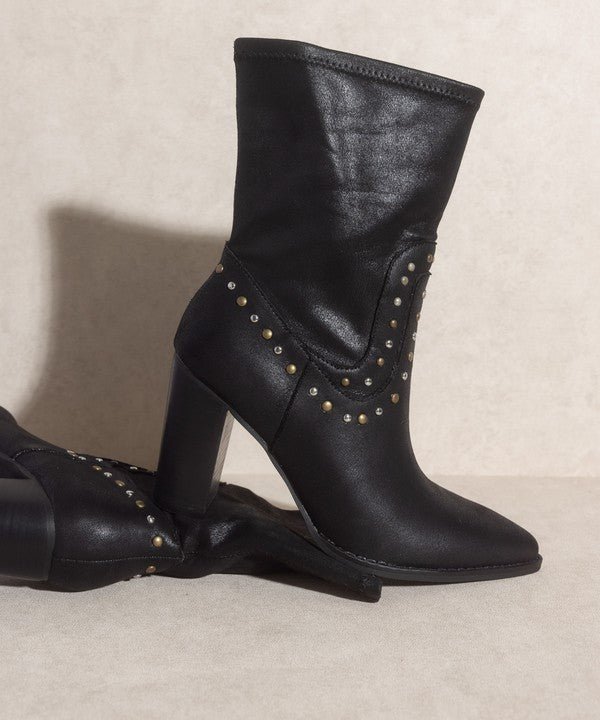 Black Paris Studded Boots