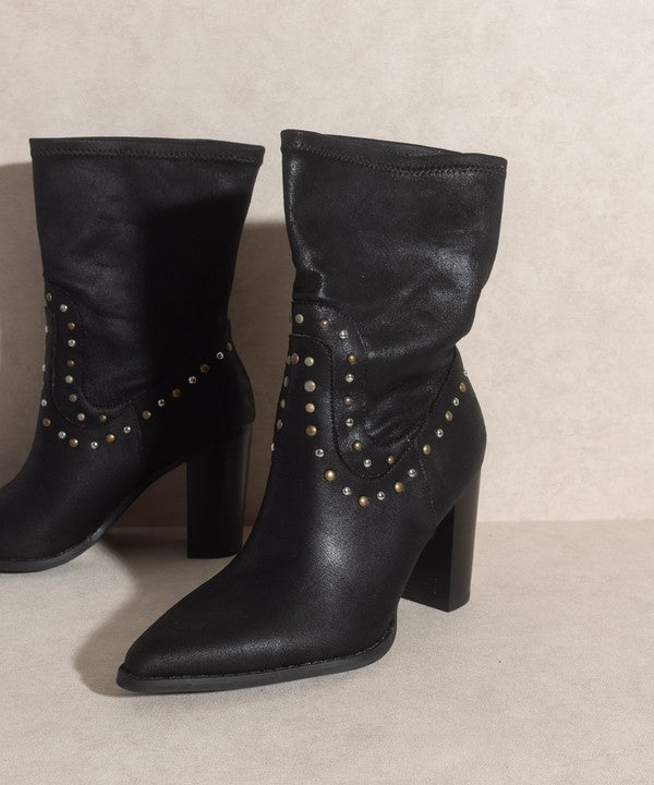 Black Paris Studded Boots