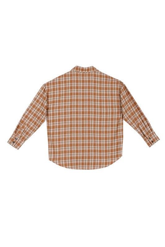 Brown Plaid Button Down Shirt