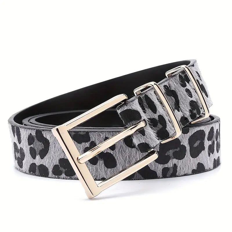 Black Leopard Print Belt