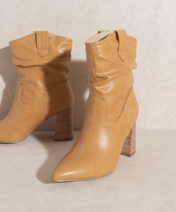 Camel Mavis Western Style Bootie