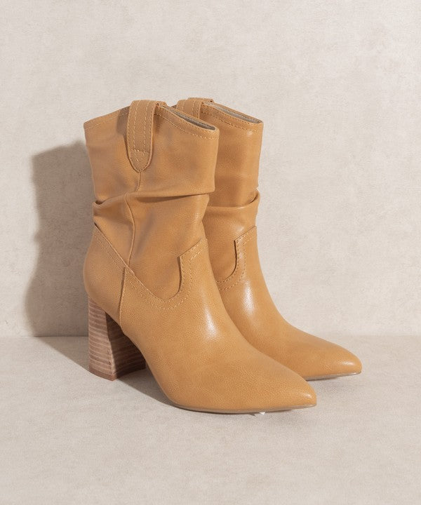 Camel Mavis Western Style Bootie