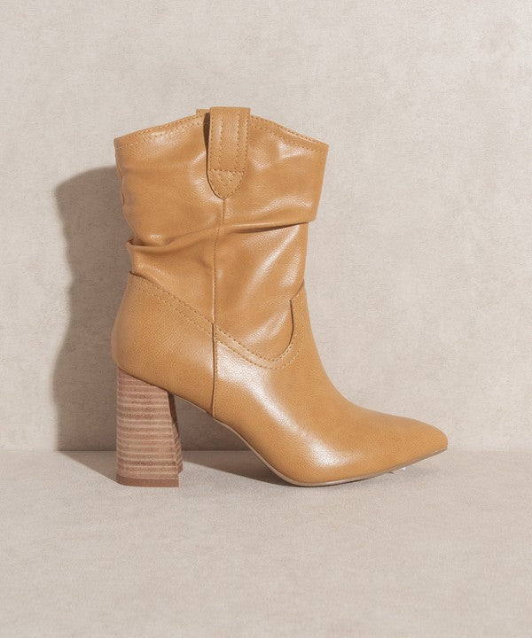 Camel Mavis Western Style Bootie