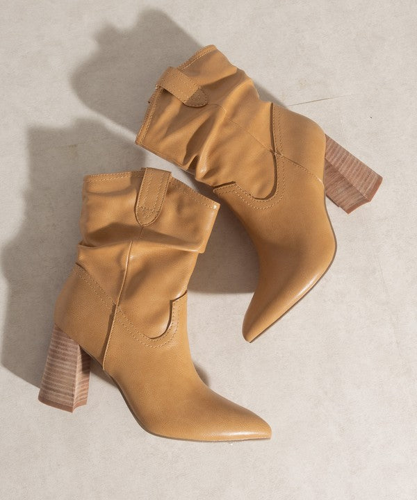 Camel Mavis Western Style Bootie