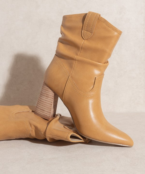 Camel Mavis Western Style Bootie