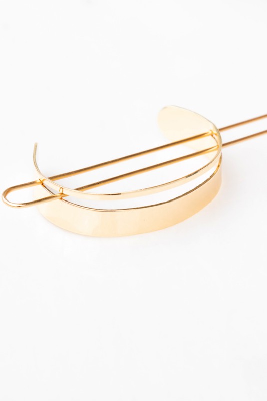 Gold Classic Bun Cuff Two Piece Set Infinity Design Metal Alloy