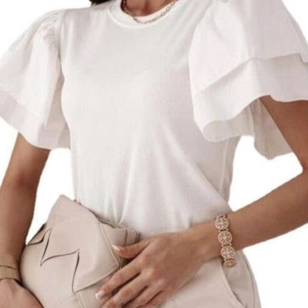 White Bell Sleeve Top