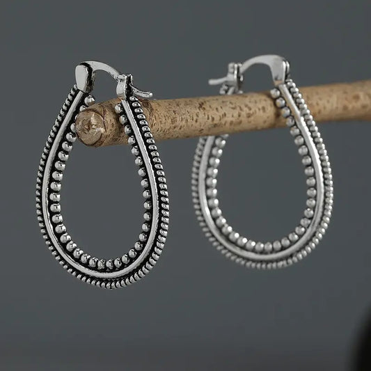 Silver Bohemian Waters Drop Earrings