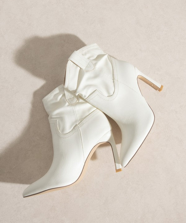 White Slim Heel Ankle Boots