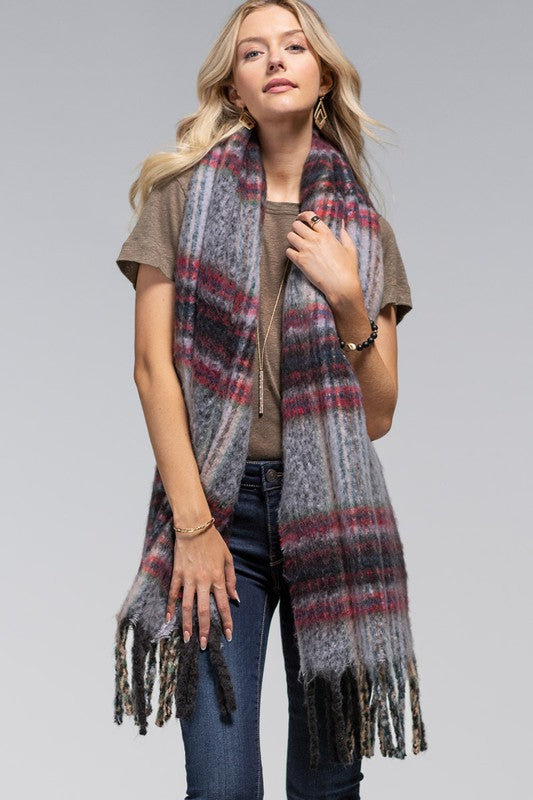 London Fog Plaid Oblong Scarf