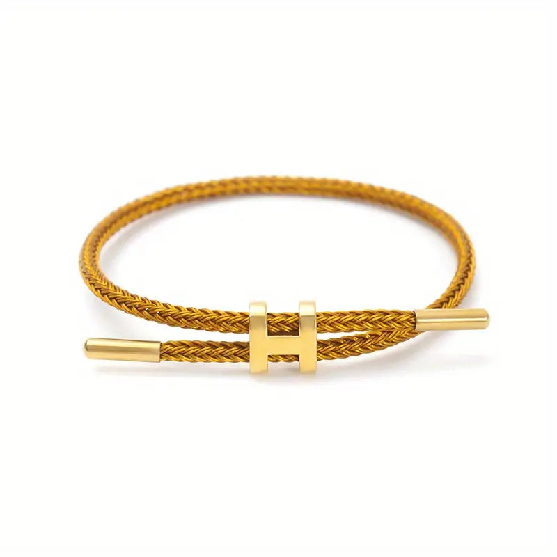 Gold Vegan Leather Bracelet