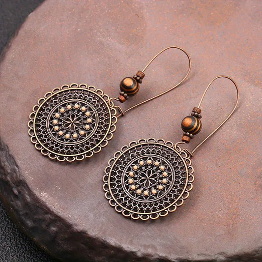 Vintage Carved Dangle Earrings