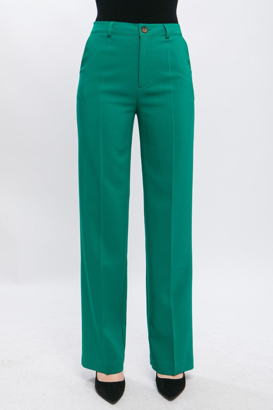 Emerald Pink Straight Leg Blazer Pants