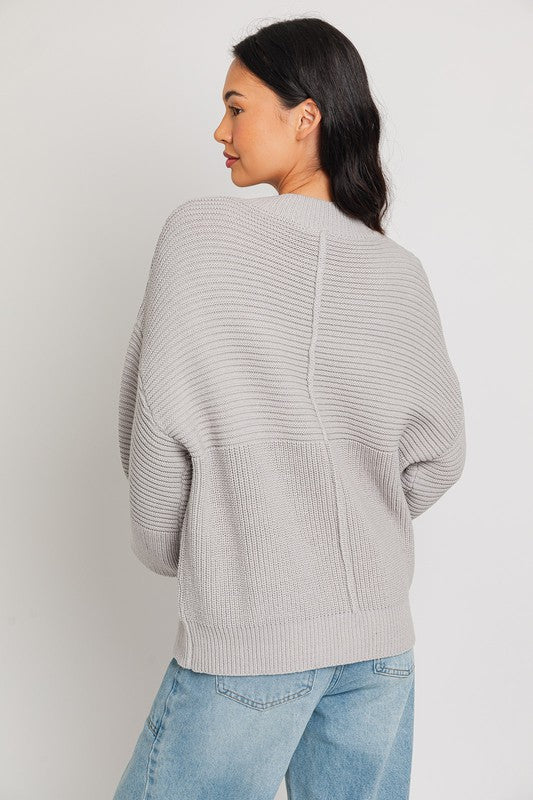 Heather Grey Long Sleeve Knitted Sweater