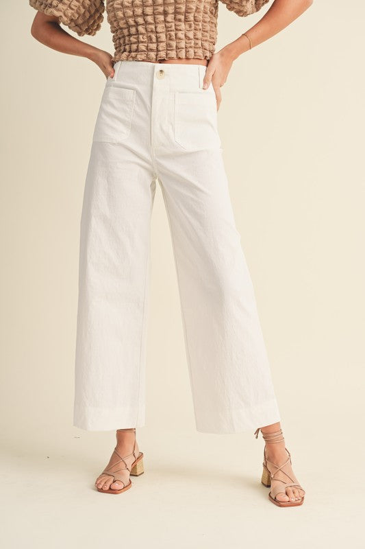 White Siren High Waisted Front Pocket Pants 