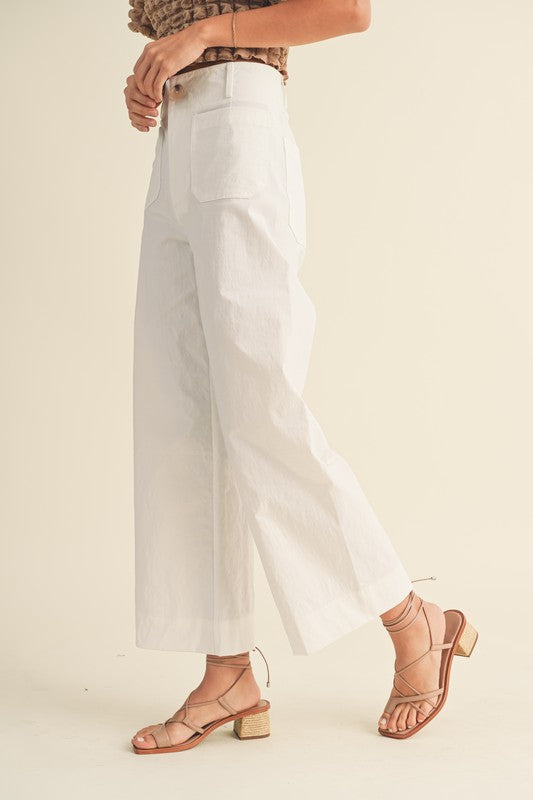 White Siren High Waisted Front Pocket Pants 