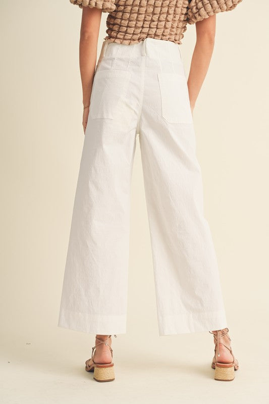 White Siren High Waisted Front Pocket Pants 