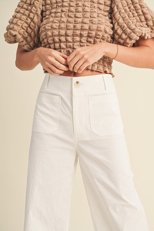 White Siren High Waisted Front Pocket Pants 