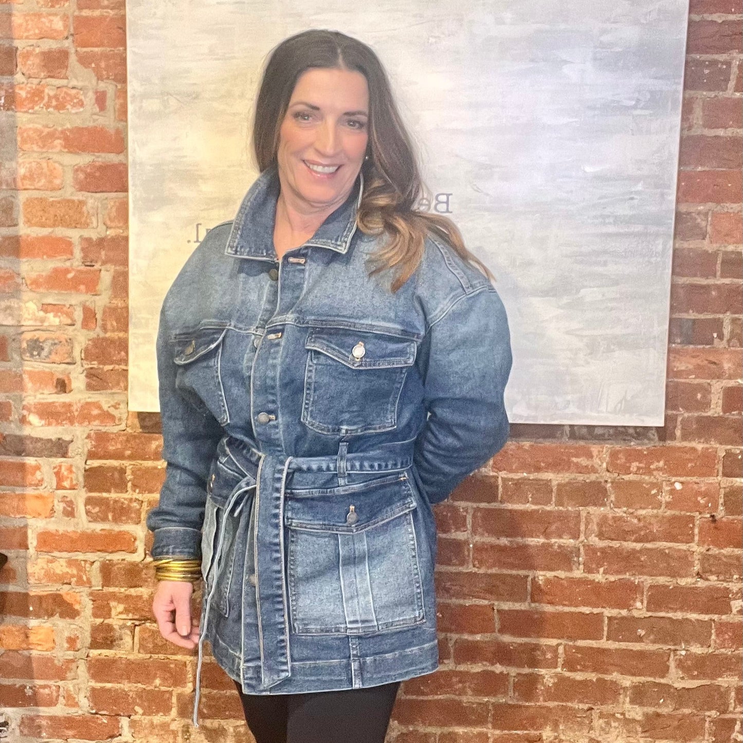 Ready To Charm Belted Denim Jacket