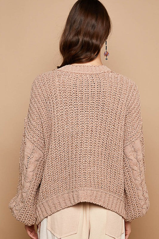 Powder Coco V-Neckline Chenille Sweater