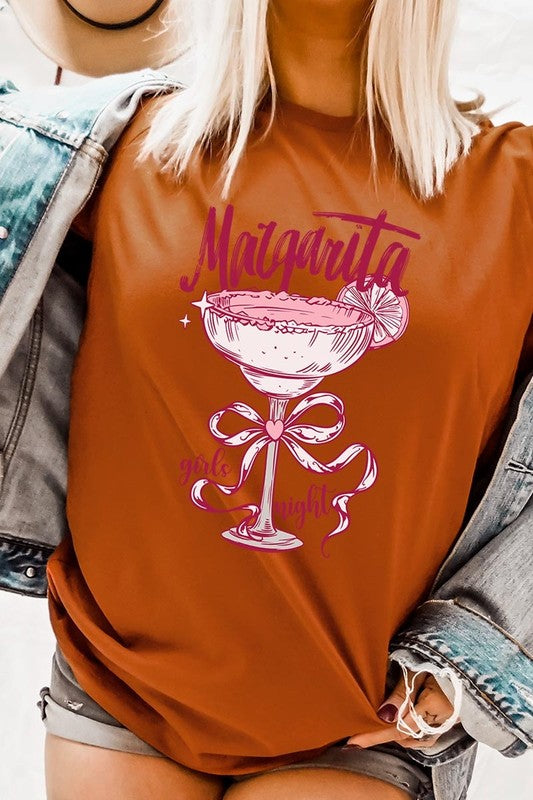 Burnt Orange Margarita Girls Night Graphic Tee