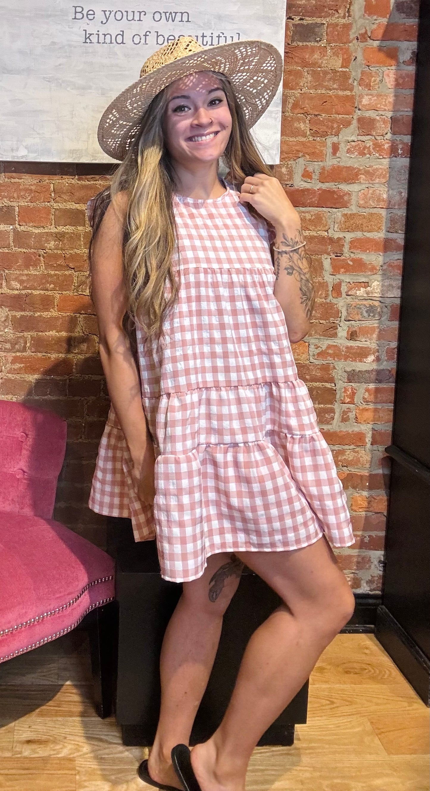 Pretty Picnic Gingham Tiered Dress