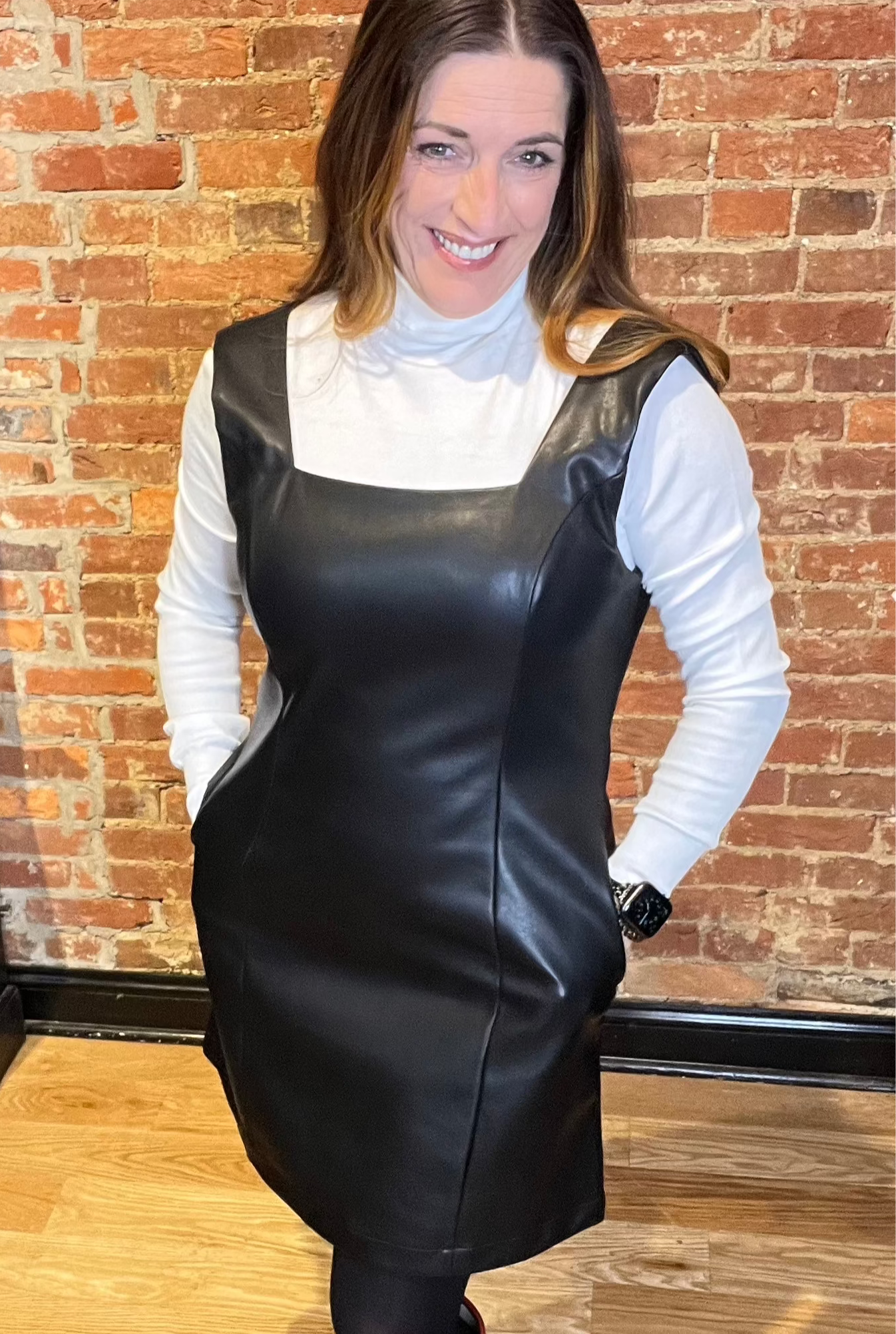 Alluring Reputation Vegan Leather Mini Dress