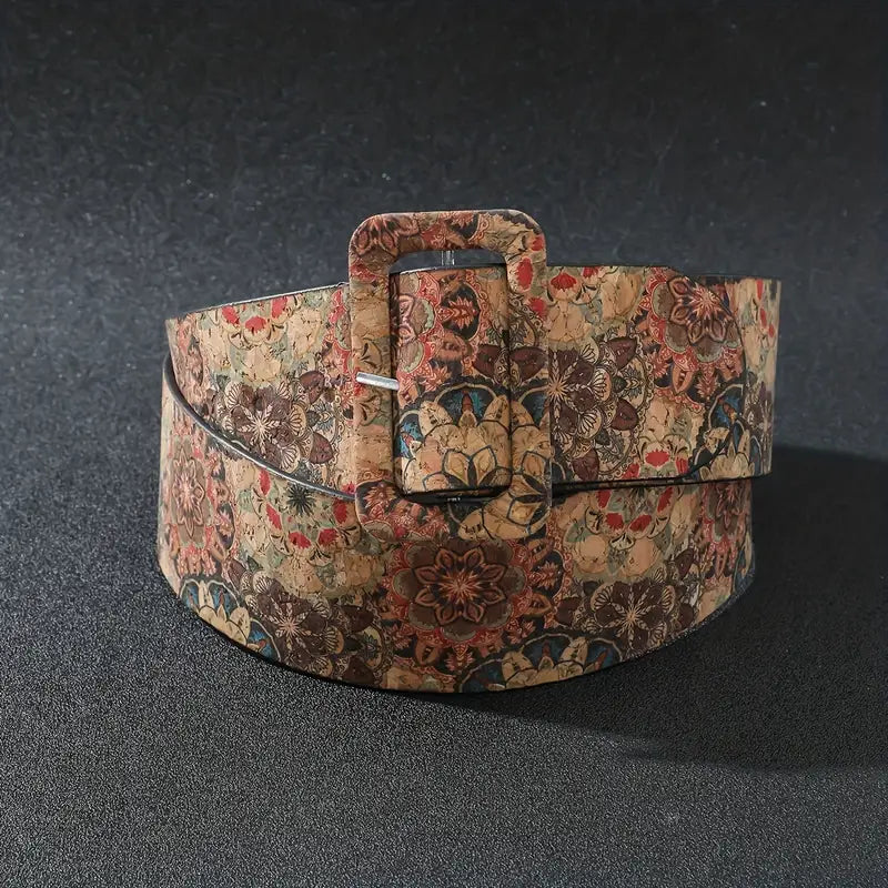 Floral Faux Leather Boho Belt