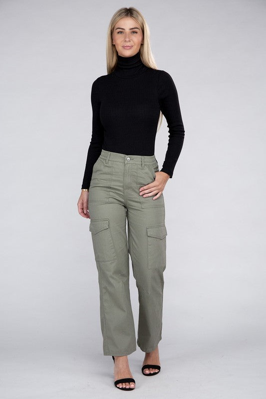 Olive Cargo Pants with Pockets