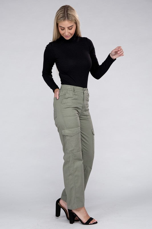 Olive Cargo Pants with Pockets