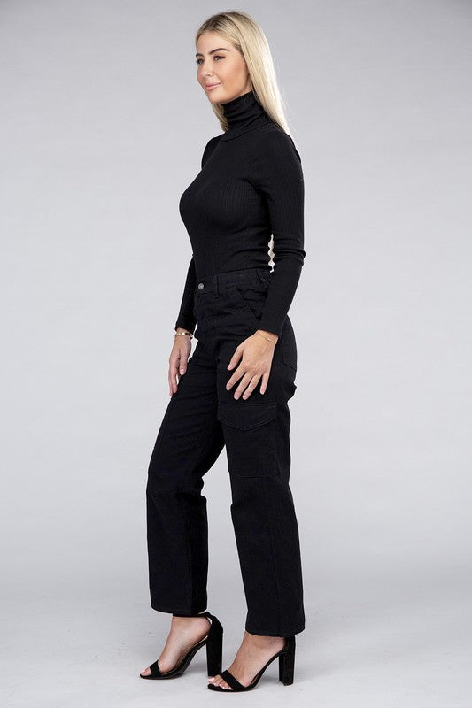 Black Cargo Pants with Pockets