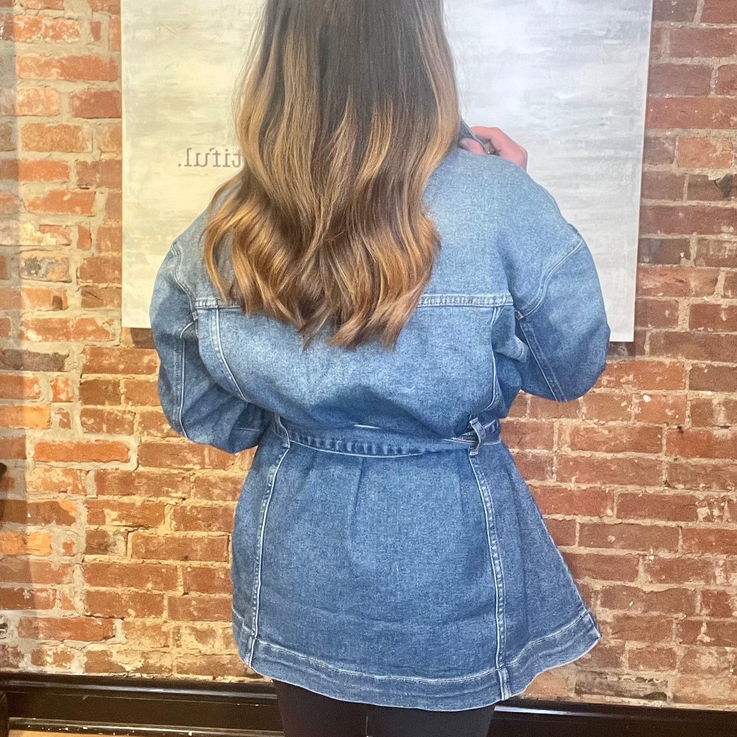 Ready To Charm Belted Denim Jacket