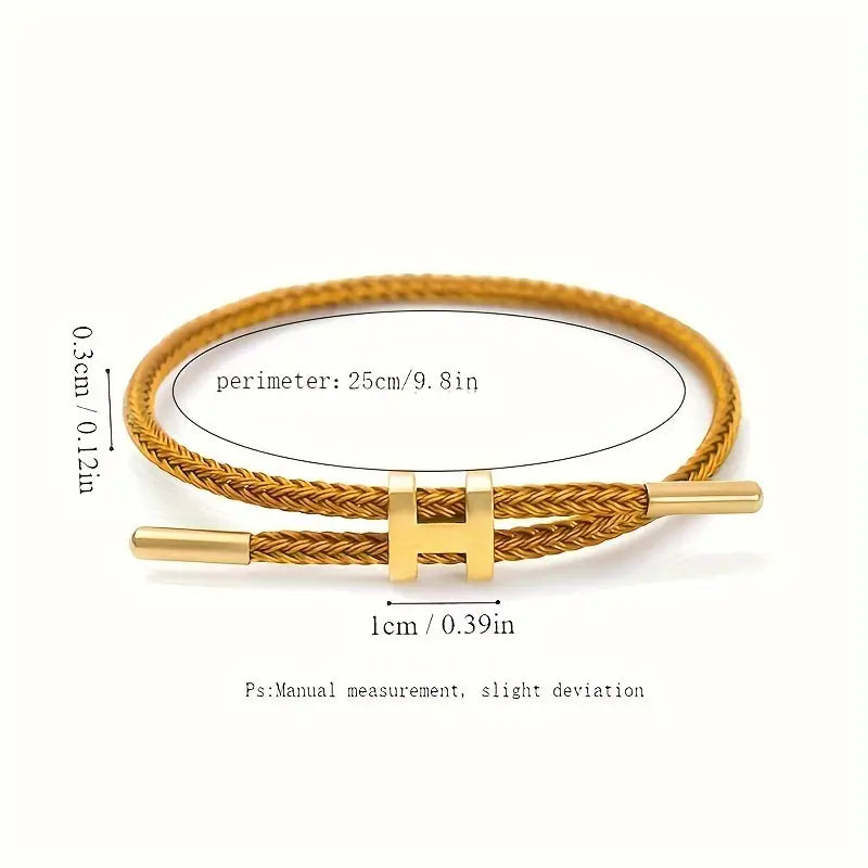 Gold Vegan Leather Bracelet