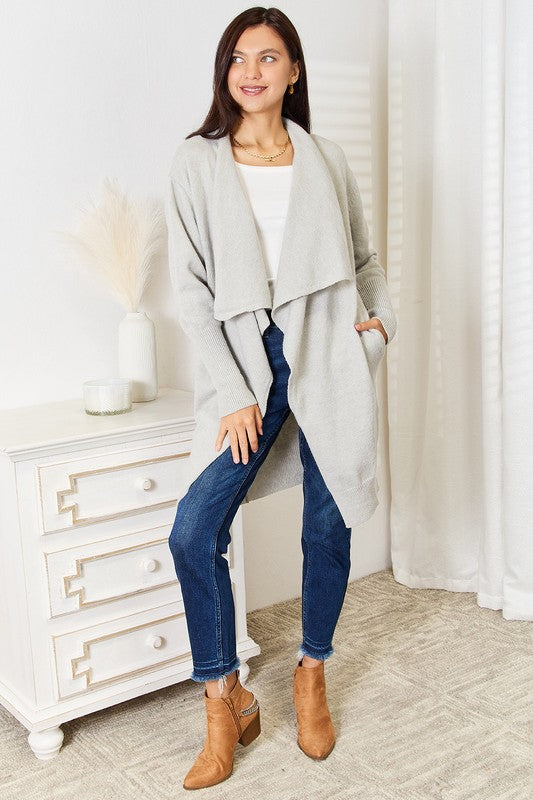 Light Grey Long Duster Cardigan