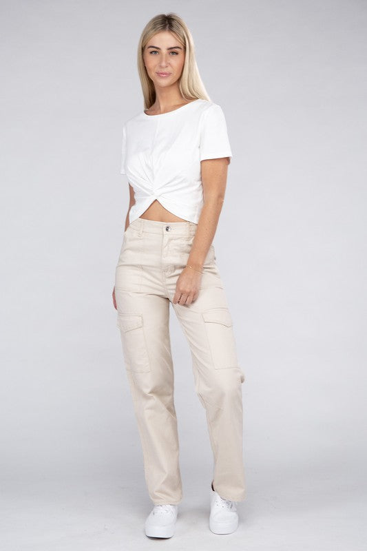 Khaki Cargo Pants with Pockets