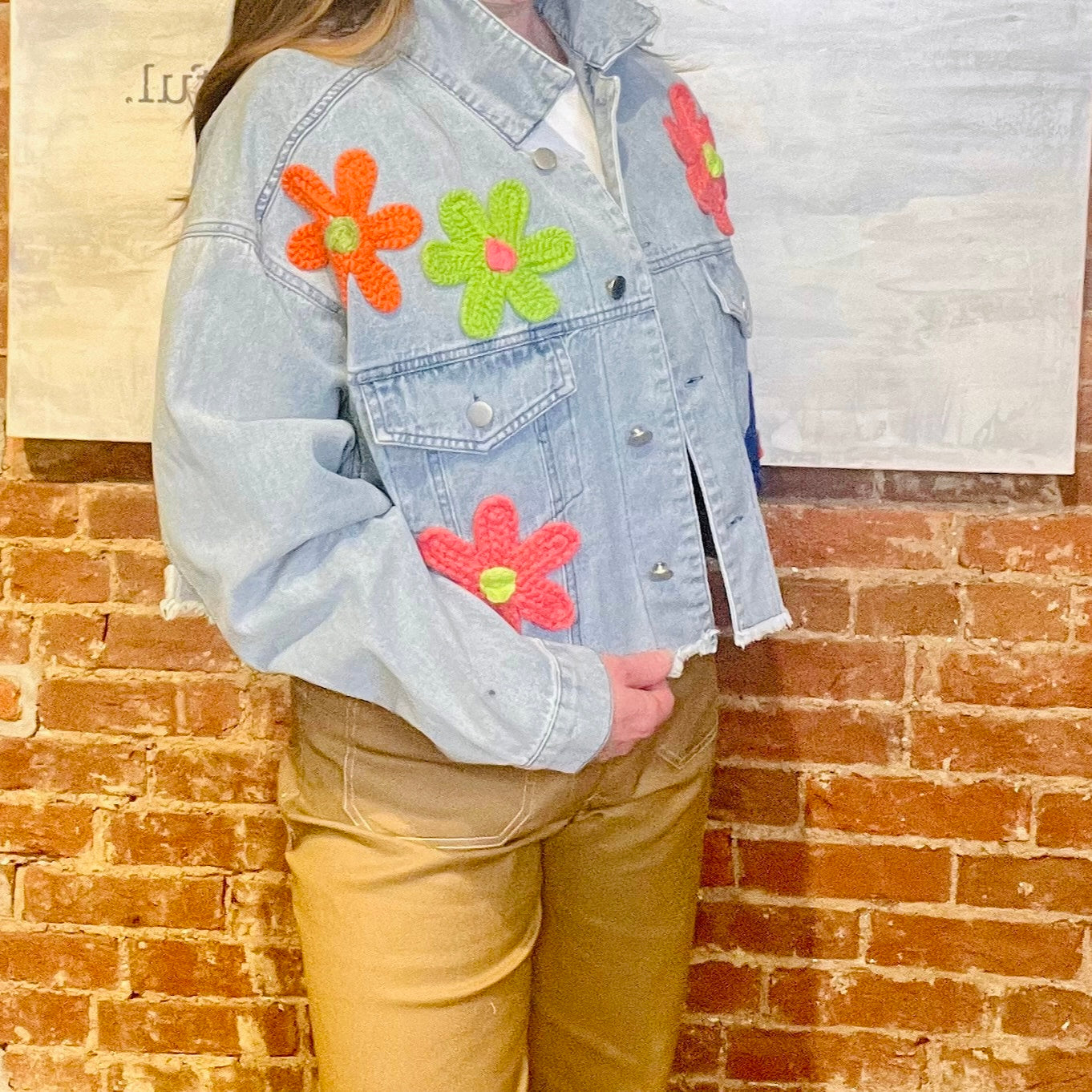 Full Flower Denim Jacket