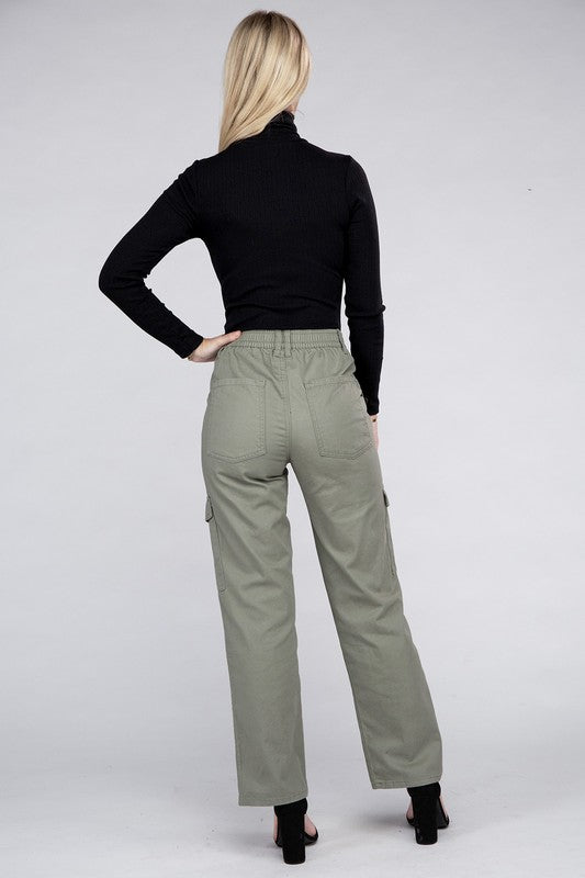 Olive Cargo Pants with Pockets