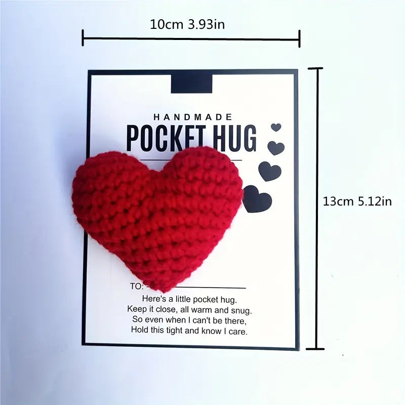 Red Crochet Heart Pocket Hug