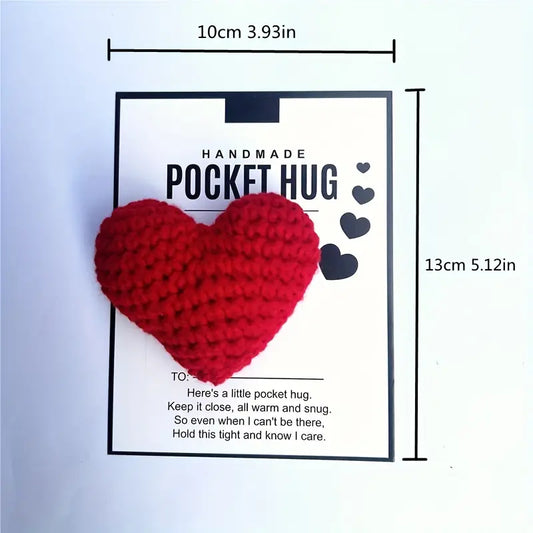 Red Crochet Heart Pocket Hug