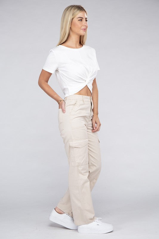 Khaki Cargo Pants with Pockets