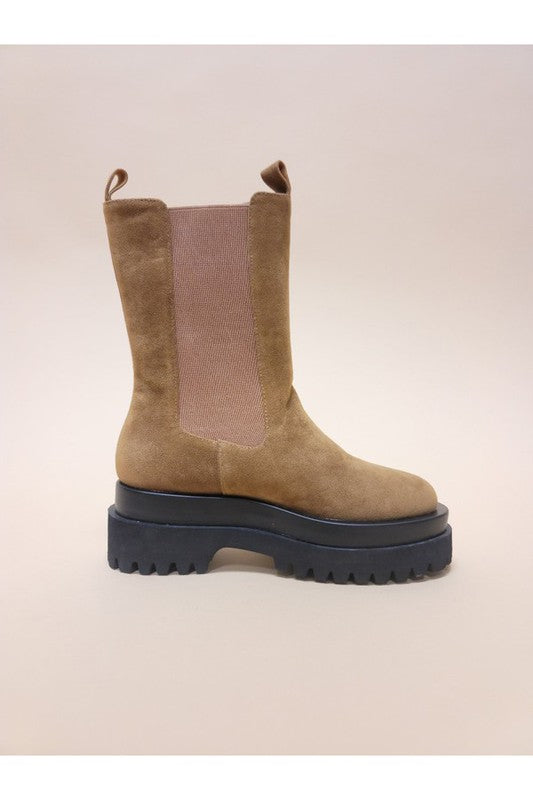 Camel Nectar Platform Combat Boots