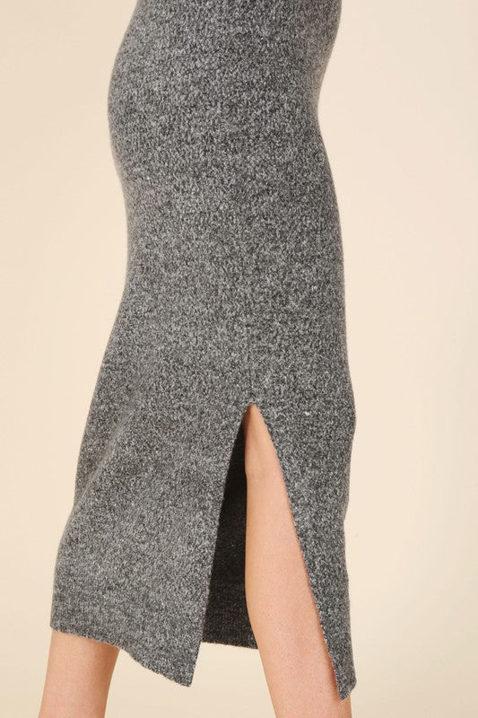 Grey Vneck Sweater Maxi Dress