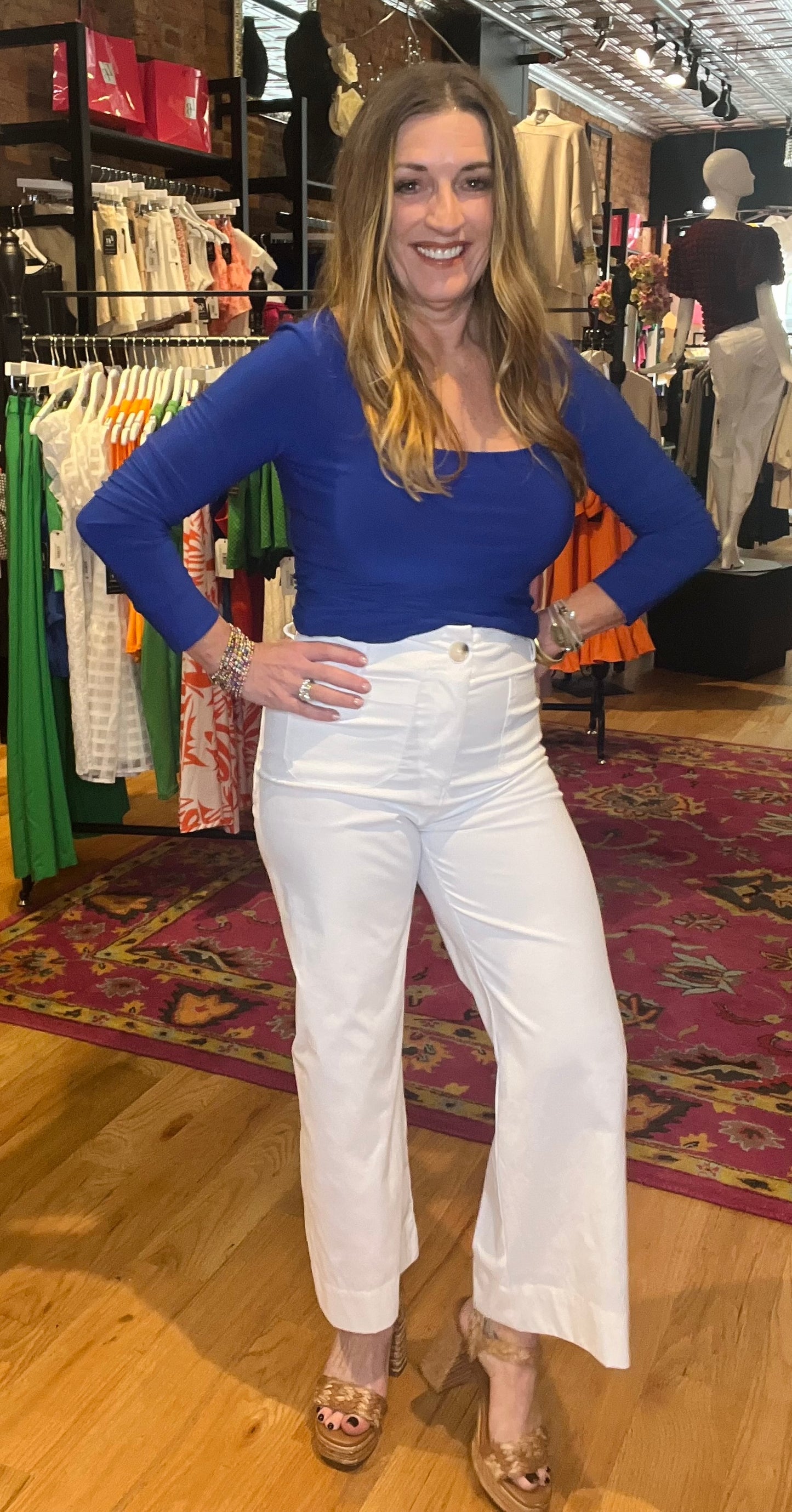 White Siren High Waisted Front Pocket Pants 