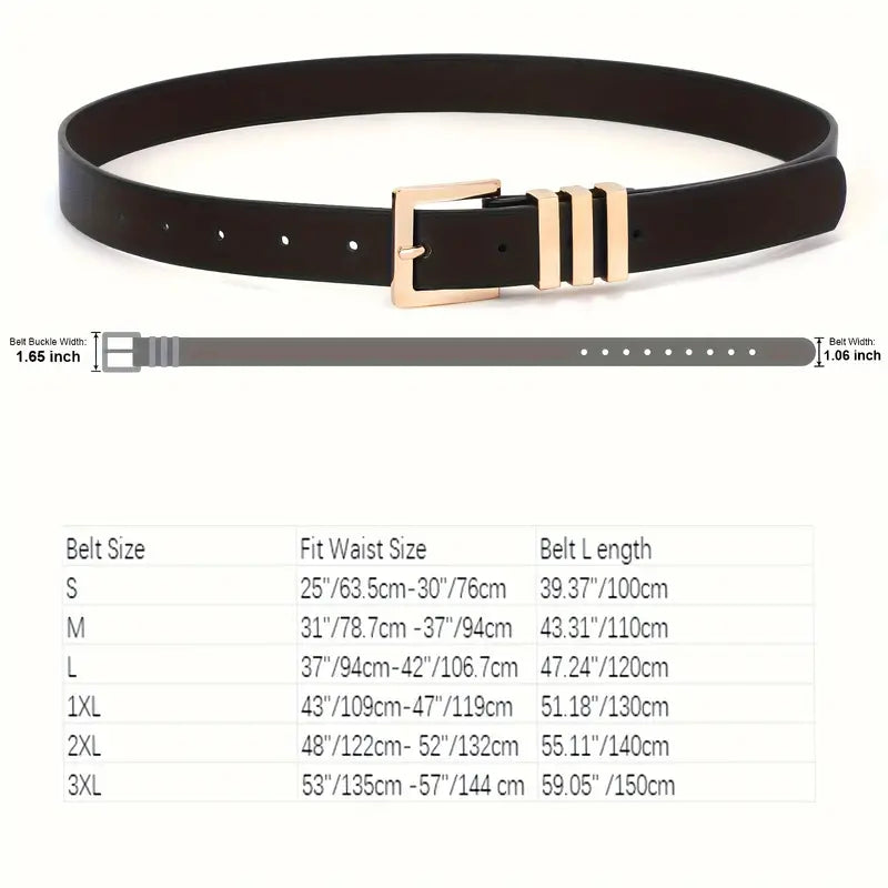 Black Leather Belt with Gold Detailing